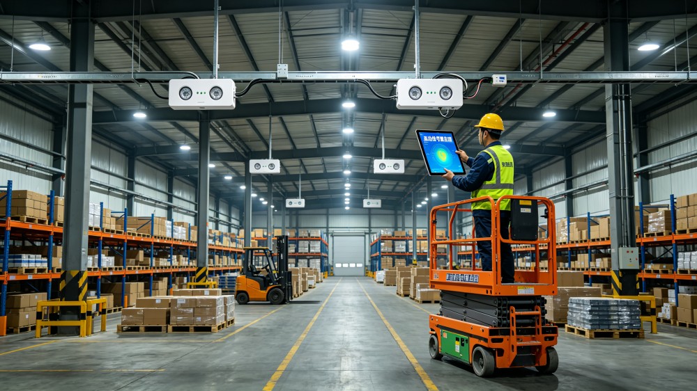 Bluetooth AOA positioning management project for an e-commerce warehouse center