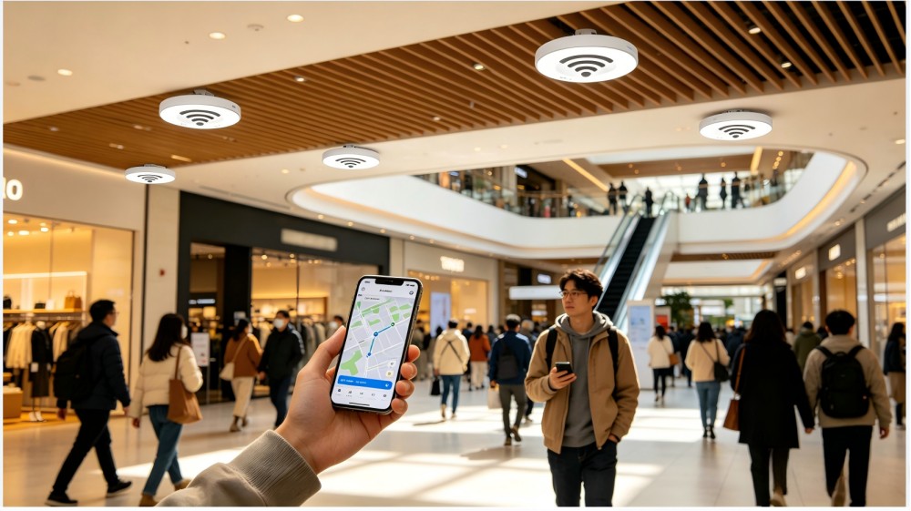 A city commercial complex - WiFi indoor mobile terminal real-time positioning project (realizing 120,000 square meters of full site positioning and smart operation)