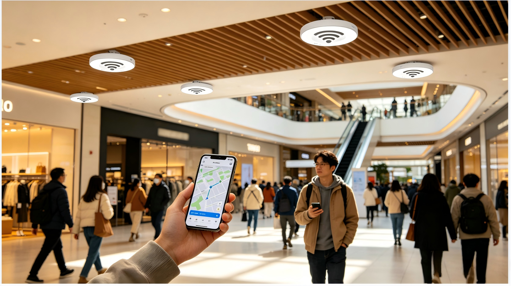 A city commercial complex - WiFi indoor mobile terminal real-time positioning project (realizing 120,000 square meters of full site positioning and smart operation)